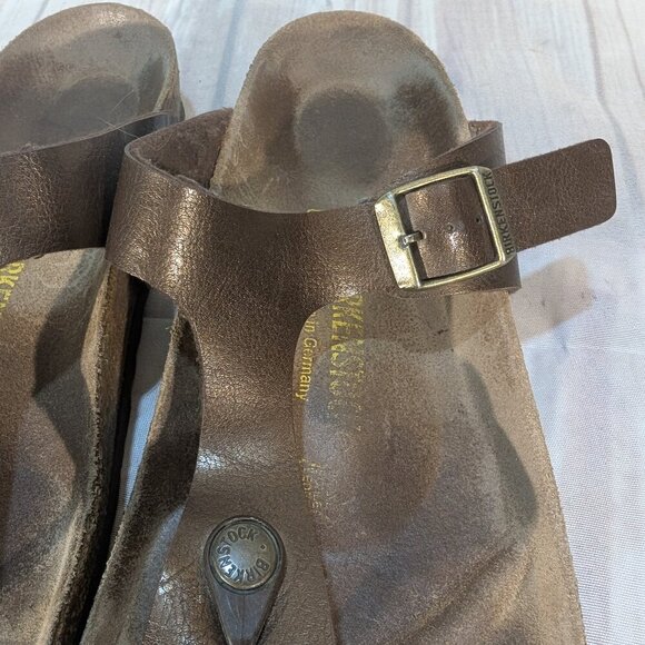 Birkenstock Gizeh Dark Brown Thong Sandals Made in Germany 41 - Picture 3 of 5